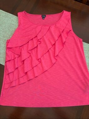 Rafaella Hot Pink Ruffle Tank Top